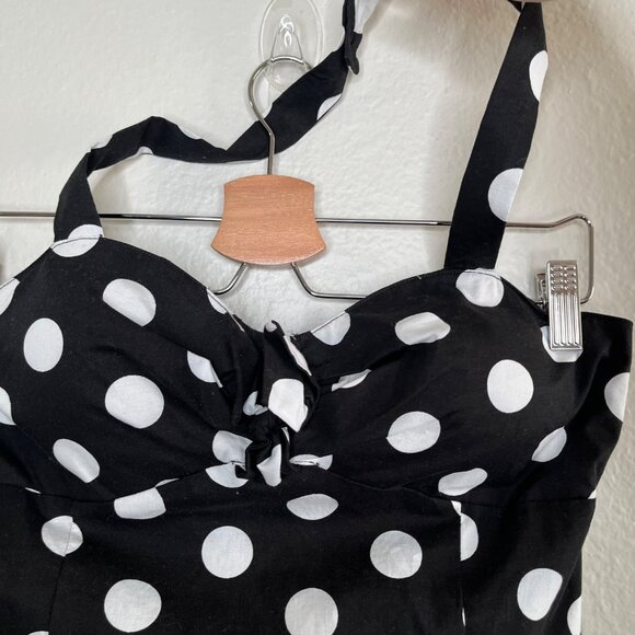 R & K Originals Womens y2k vintage Polka Dot Strapless Halter Dress Size 8 - Picture 3 of 10